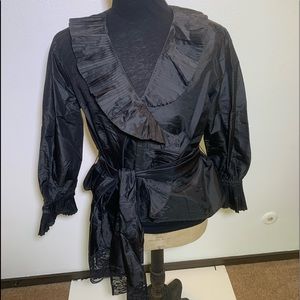 Oscar de la Renta black silk blouse